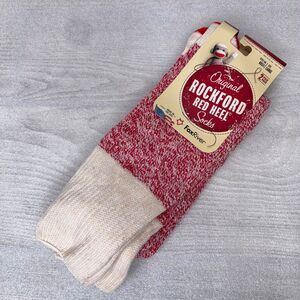 Two Pairs RED Rockford Red Heel Socks LARGE Sock Monkey USA Fox River Mills NEW
